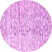 Round Solid Purple Modern Rug, abs3187pur