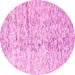 Round Solid Pink Modern Rug, abs3187pnk