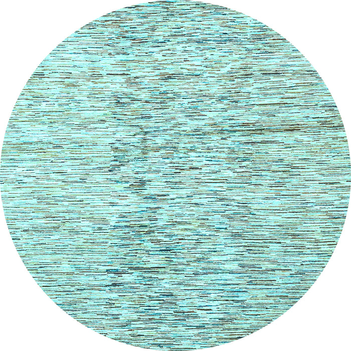 Round Machine Washable Solid Light Blue Modern Rug, wshabs3187lblu