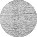 Round Machine Washable Solid Gray Modern Rug, wshabs3187gry