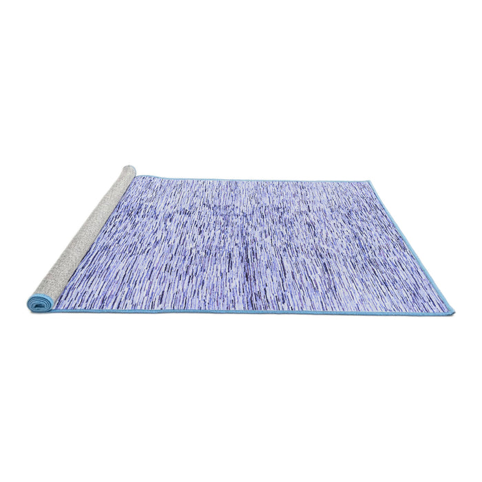 Sideview of Machine Washable Solid Blue Modern Rug, wshabs3187blu