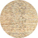 Round Abstract Khaki Gold Solid Rug, abs3187