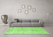 Machine Washable Solid Green Modern Area Rugs in a Living Room,, wshabs3187grn