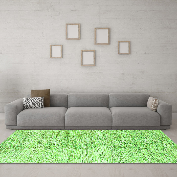 Machine Washable Solid Green Modern Area Rugs in a Living Room,, wshabs3187grn