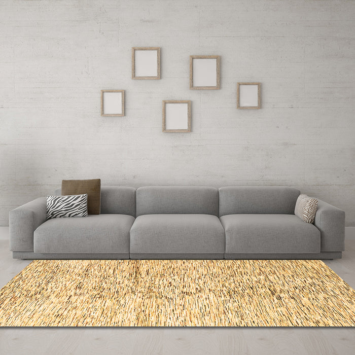 Machine Washable Solid Brown Modern Rug in a Living Room,, wshabs3187brn