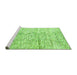 Sideview of Machine Washable Solid Green Modern Area Rugs, wshabs3187grn