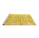 Sideview of Machine Washable Solid Yellow Modern Rug, wshabs3187yw