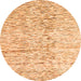 Round Machine Washable Solid Orange Modern Area Rugs, wshabs3187org