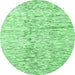 Round Solid Emerald Green Modern Rug, abs3187emgrn