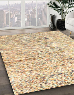 Machine Washable Abstract Khaki Gold Rug in a Family Room, wshabs3187
