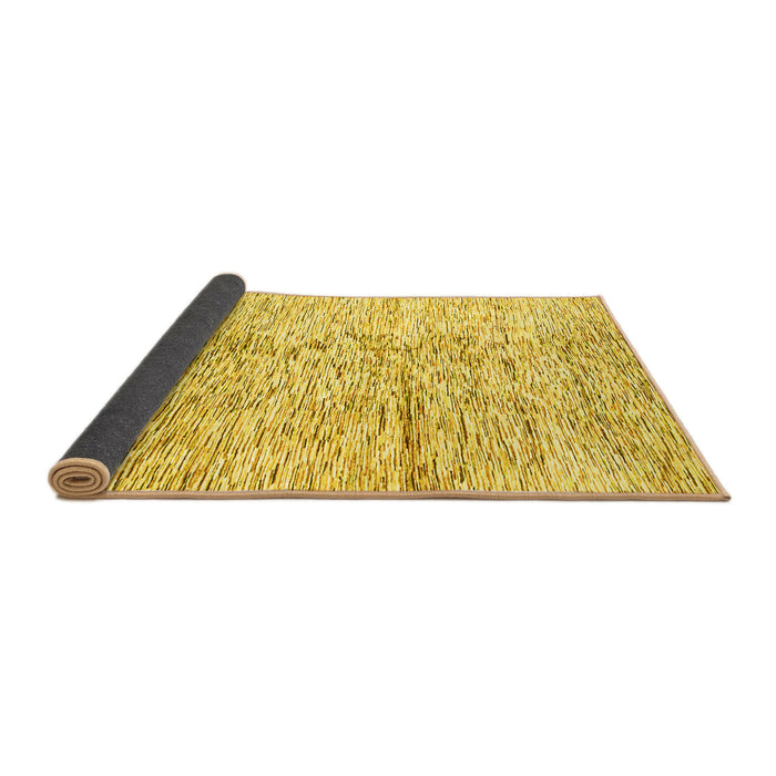 Sideview of Solid Yellow Modern Rug, abs3187yw
