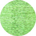 Round Machine Washable Solid Green Modern Area Rugs, wshabs3187grn