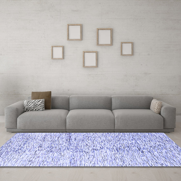 Machine Washable Solid Blue Modern Rug in a Living Room, wshabs3187blu