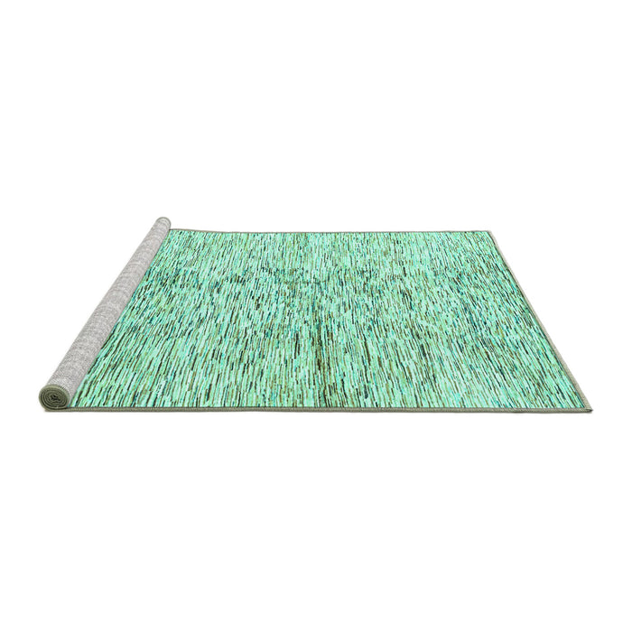 Sideview of Machine Washable Solid Turquoise Modern Area Rugs, wshabs3187turq