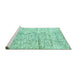 Sideview of Machine Washable Solid Turquoise Modern Area Rugs, wshabs3187turq