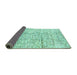 Sideview of Solid Turquoise Modern Rug, abs3187turq