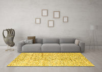 Machine Washable Solid Yellow Modern Rug, wshabs3187yw