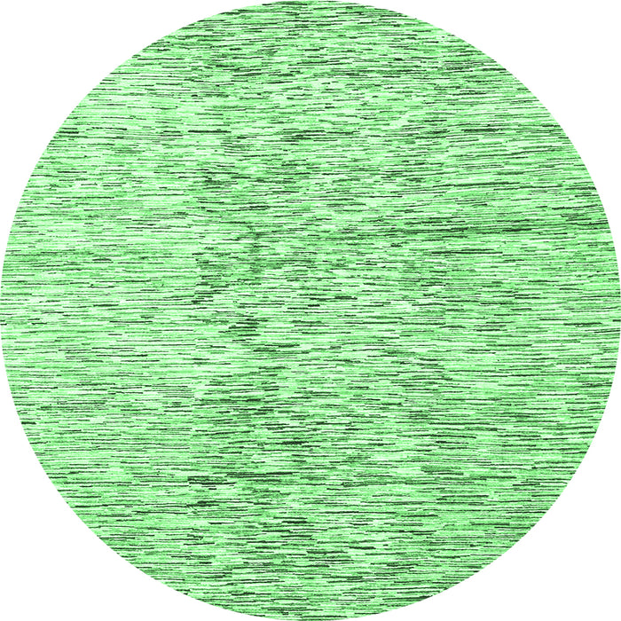 Round Machine Washable Solid Emerald Green Modern Area Rugs, wshabs3187emgrn