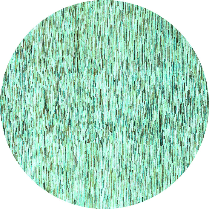 Round Machine Washable Solid Turquoise Modern Area Rugs, wshabs3187turq