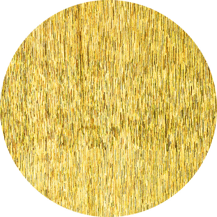 Round Solid Yellow Modern Rug, abs3187yw