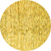 Round Solid Yellow Modern Rug, abs3187yw