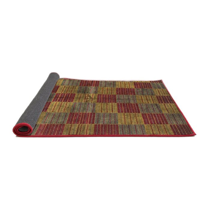 Sideview of Abstract Fire Brick Red Checkered Rug, abs3188