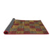 Sideview of Abstract Fire Brick Red Checkered Rug, abs3188