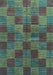 Machine Washable Checkered Light Blue Modern Rug, wshabs3188lblu