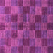 Square Machine Washable Checkered Purple Modern Area Rugs, wshabs3188pur