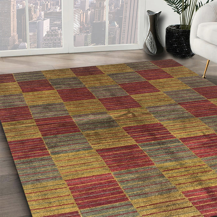 Machine Washable Abstract Fire Brick Red Rug in a Family Room, wshabs3188
