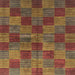Square Machine Washable Abstract Fire Brick Red Rug, wshabs3188