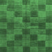 Square Checkered Emerald Green Modern Rug, abs3188emgrn