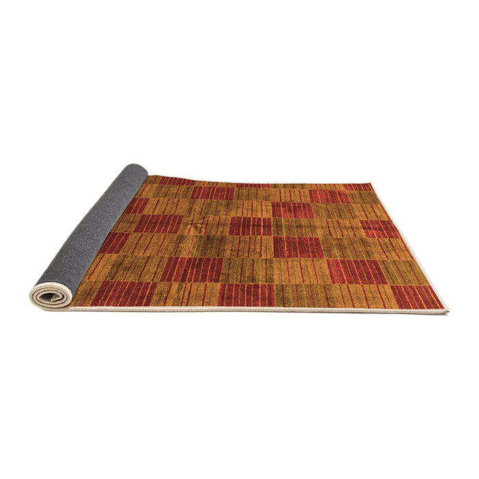 Sideview of Checkered Orange Modern Rug, abs3188org
