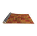 Sideview of Checkered Orange Modern Rug, abs3188org