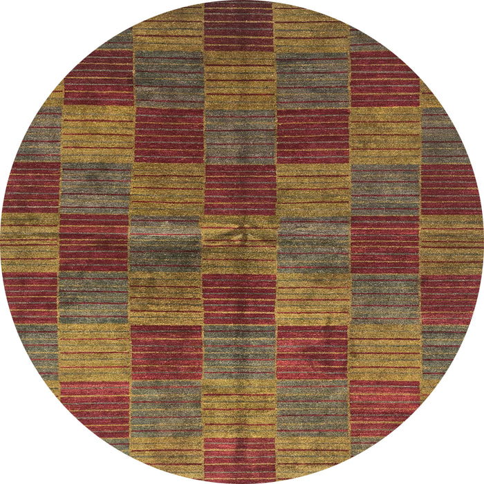 Round Machine Washable Abstract Fire Brick Red Rug, wshabs3188