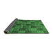 Sideview of Checkered Emerald Green Modern Rug, abs3188emgrn