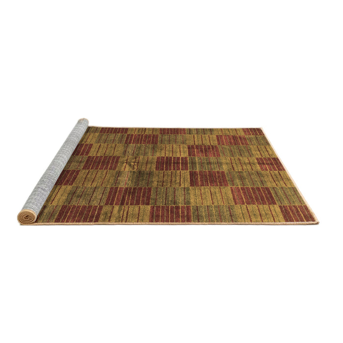 Sideview of Machine Washable Checkered Brown Modern Rug, wshabs3188brn
