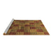 Sideview of Machine Washable Checkered Brown Modern Rug, wshabs3188brn