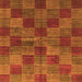 Square Checkered Orange Modern Rug, abs3188org