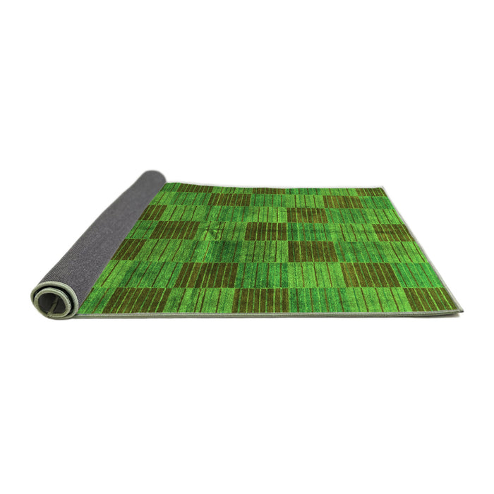 Sideview of Checkered Green Modern Rug, abs3188grn