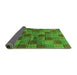 Sideview of Checkered Green Modern Rug, abs3188grn