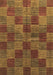 Machine Washable Checkered Brown Modern Rug, wshabs3188brn