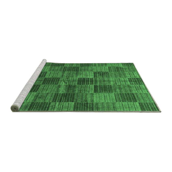 Sideview of Machine Washable Checkered Emerald Green Modern Area Rugs, wshabs3188emgrn