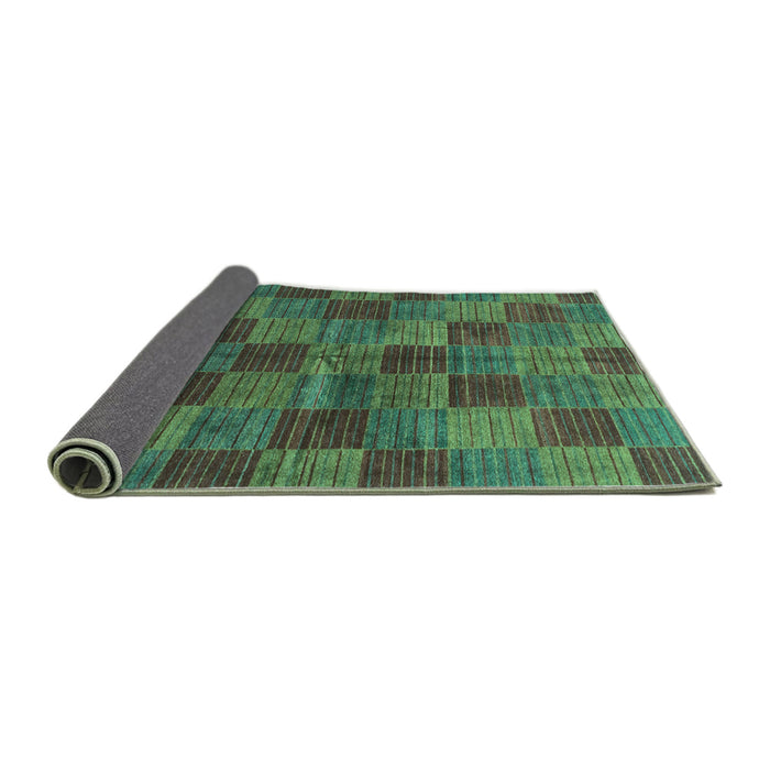 Sideview of Checkered Turquoise Modern Rug, abs3188turq