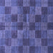 Square Checkered Blue Modern Rug, abs3188blu