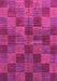 Machine Washable Checkered Pink Modern Rug, wshabs3188pnk