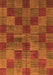 Machine Washable Checkered Orange Modern Area Rugs, wshabs3188org