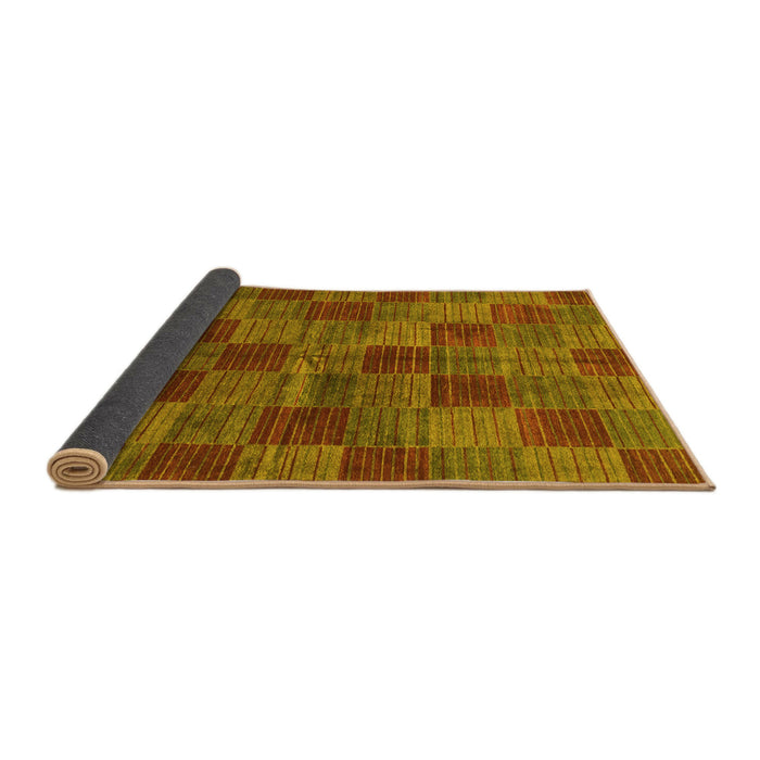 Sideview of Checkered Yellow Modern Rug, abs3188yw
