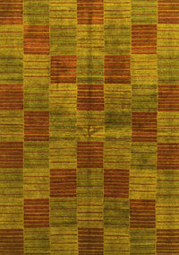 Checkered Yellow Modern Rug, abs3188yw