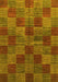 Checkered Yellow Modern Rug, abs3188yw